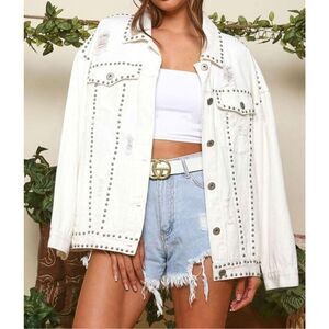 Silver Studded POL Denim Jacket
